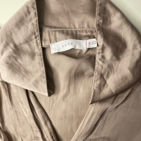 Lush Long Sleeved Silk Sleepwear Top: Rose Pink - Picture 3 of 5